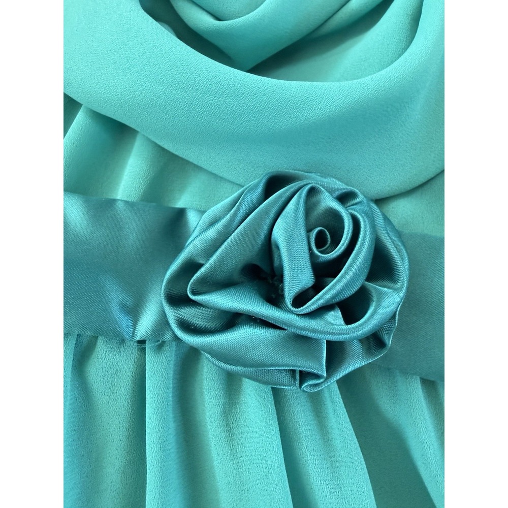 Vintage Emma Domb California Teal Chiffon Romantic Whimsigoth Party Dress Small - Picture 4 of 15